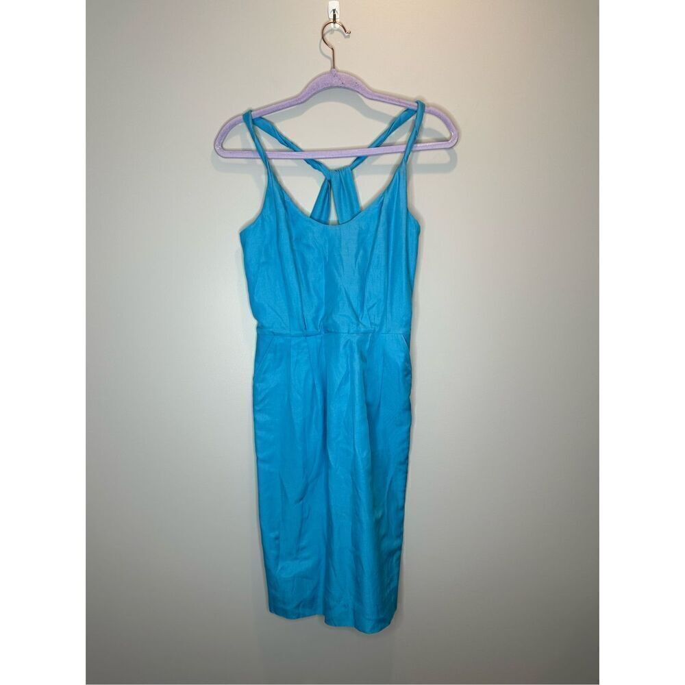 Banana Republic Blue Silk Blend Dress Pockets Size 2